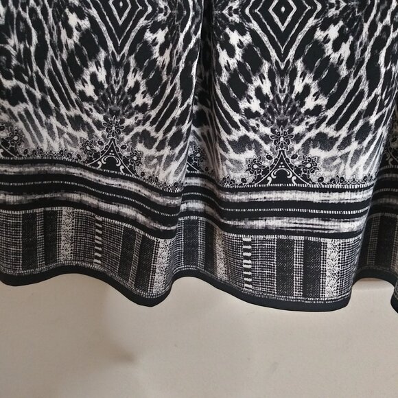Gloria Vanderbilt Edition Black & White Abstract Print Top XL 3/4 Sleeve Stretch - Picture 8 of 13